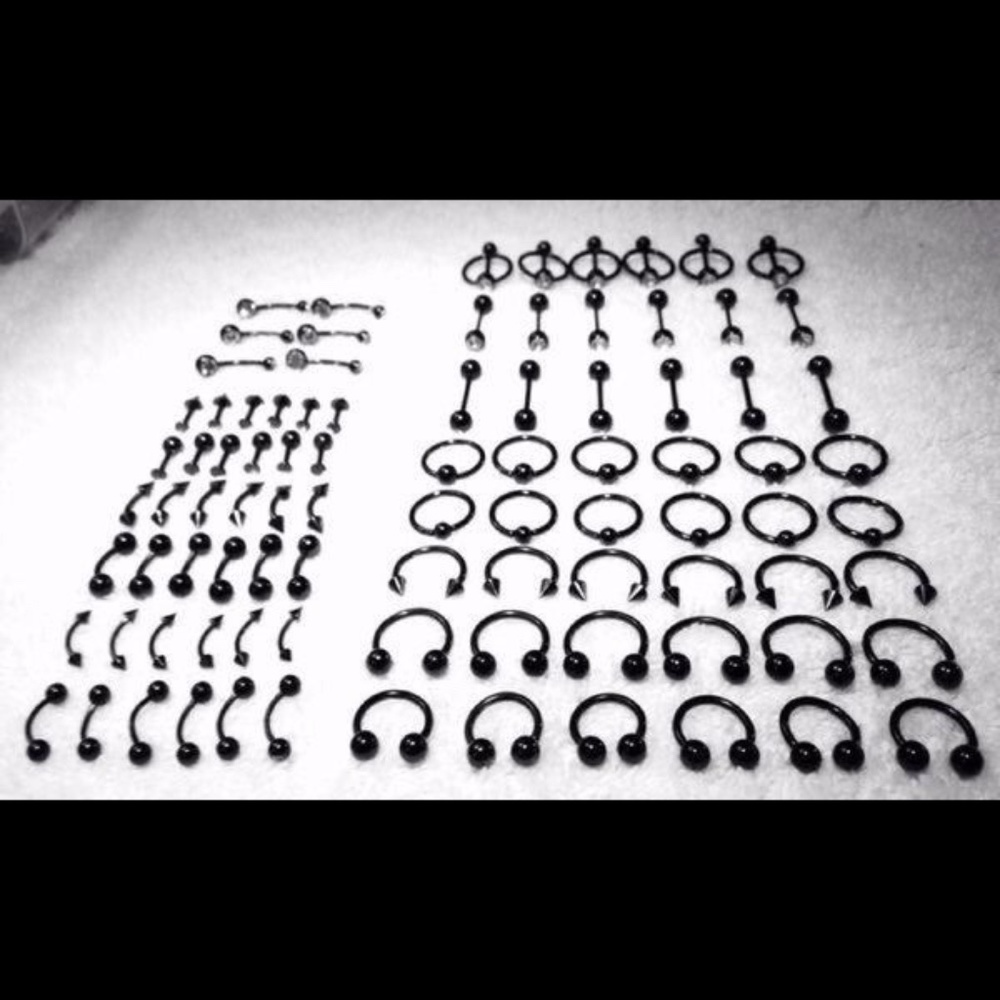 Wholesale 90 Pcs Black SS Body Jewelry